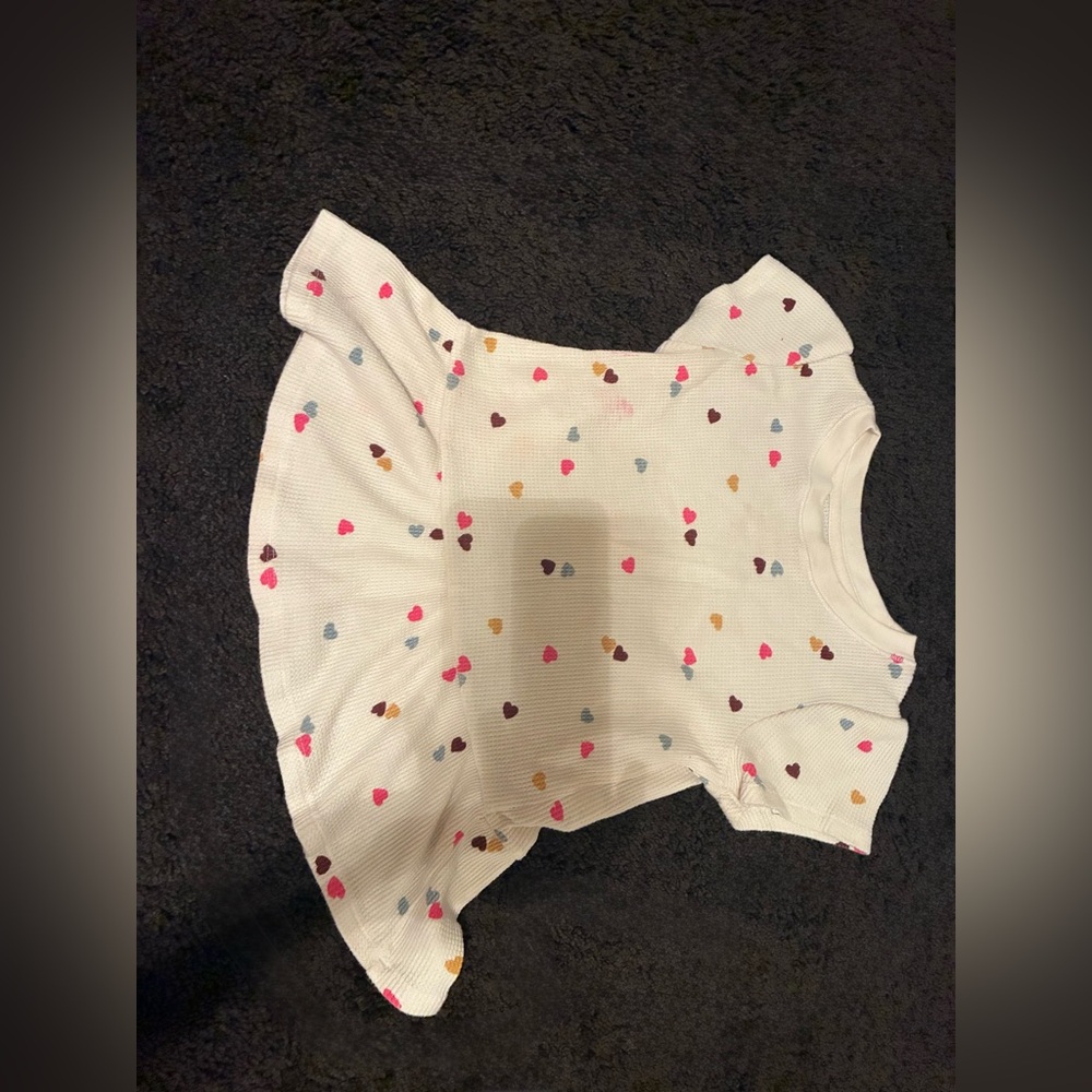 White Heart Patterned Baby Dress Shirt